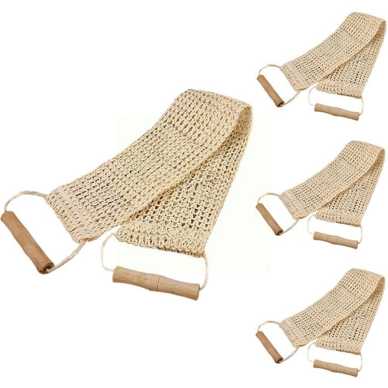 Serviette de douche exfoliante pour peau morte, gommage, Durable, dos de bain, soin du Sisal, sangle, épurateur en bois, H6I8