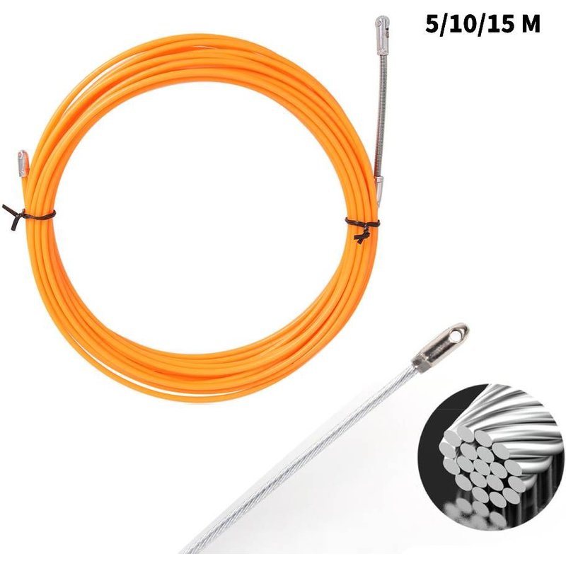 Dispositif de guidage de câble en acier et en plastique, extracteur de Conduit, ruban de poisson pour électricien, pousser le câble en fibre de verre