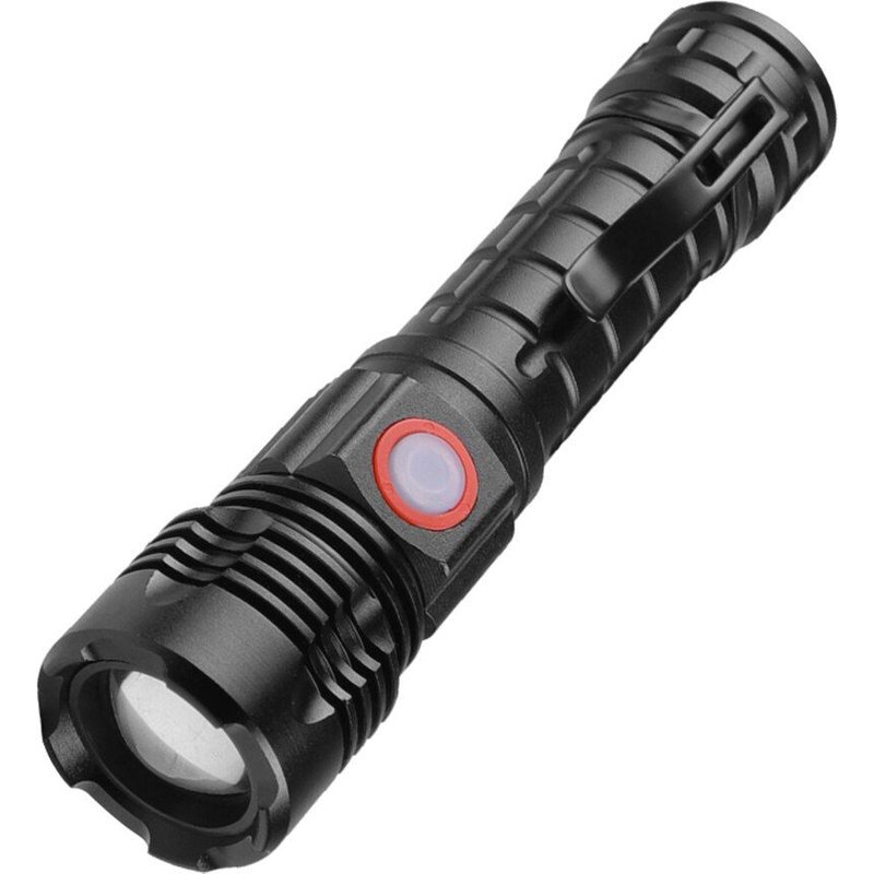 Lampe de poche légère XHP50 à lumière LED, 5 Modes, USB, étanche, Zoom, torche à main avec pince à stylo, pour la pêche en plein air