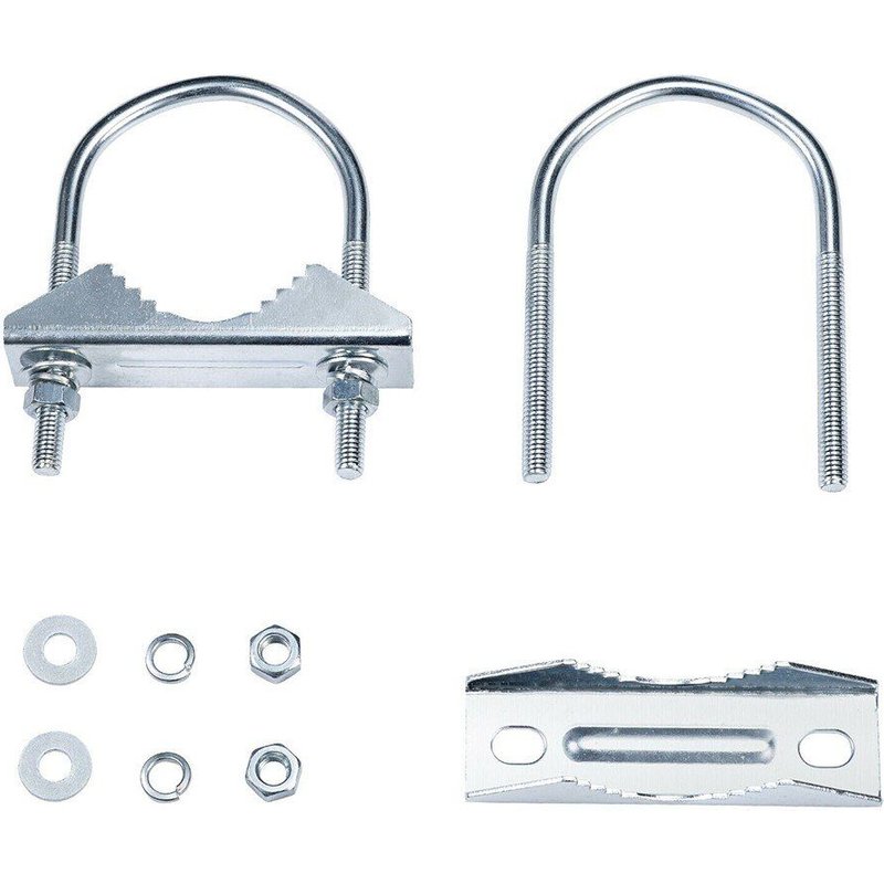 Pince à mât de 2 pouces, 2 pièces, boulon en U, pour poteau d'antenne Satellite, métal robuste, étanche, Code de Clip d'antenne en forme de U