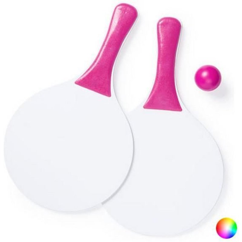 Raquettes De Plage Bicolore En Bois Avec Balle - Jeu De Plage, Mer Et Piscine Couleur - Orange