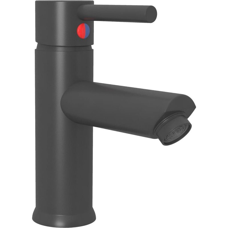 Robinet de lavabo de salle de bain robinet d'évier mitigeur de salle de bain mitigeur de salle d'eau maison intérieur 17,6 cm gris Helloshop26 02_0003520