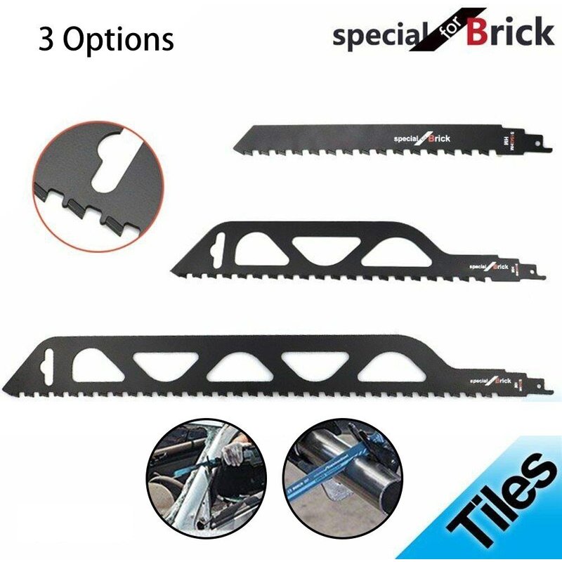 Lame de scie Sabre en carbure, 240/305/455mm, pour couper la brique, la pierre, le bois, le métal, les outils électriques, accessoires