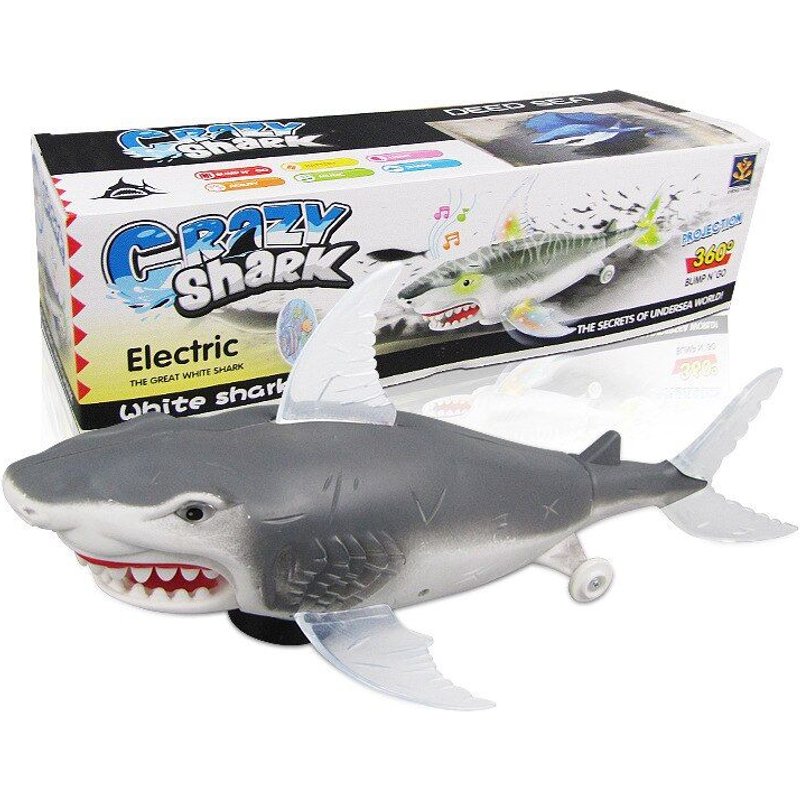 Simulation Universelle De Requin Portable Électrique, Jouet Animal Bionique Avec Éclairage Led, Projection De Musique, Queue Qui Bouge, 1 Pièces