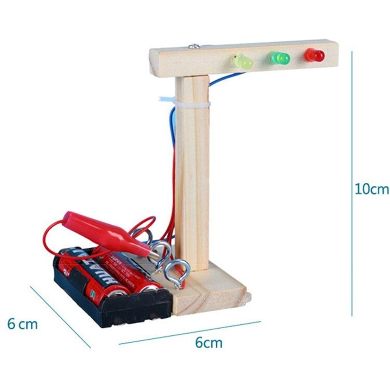 Jouet D'expérimentation De Science Magique Et De Technologie, Lumière Électronique Pour Enfants, Blocs D'assemblage Intelligents, Feux De Circulation, 1 Pièces