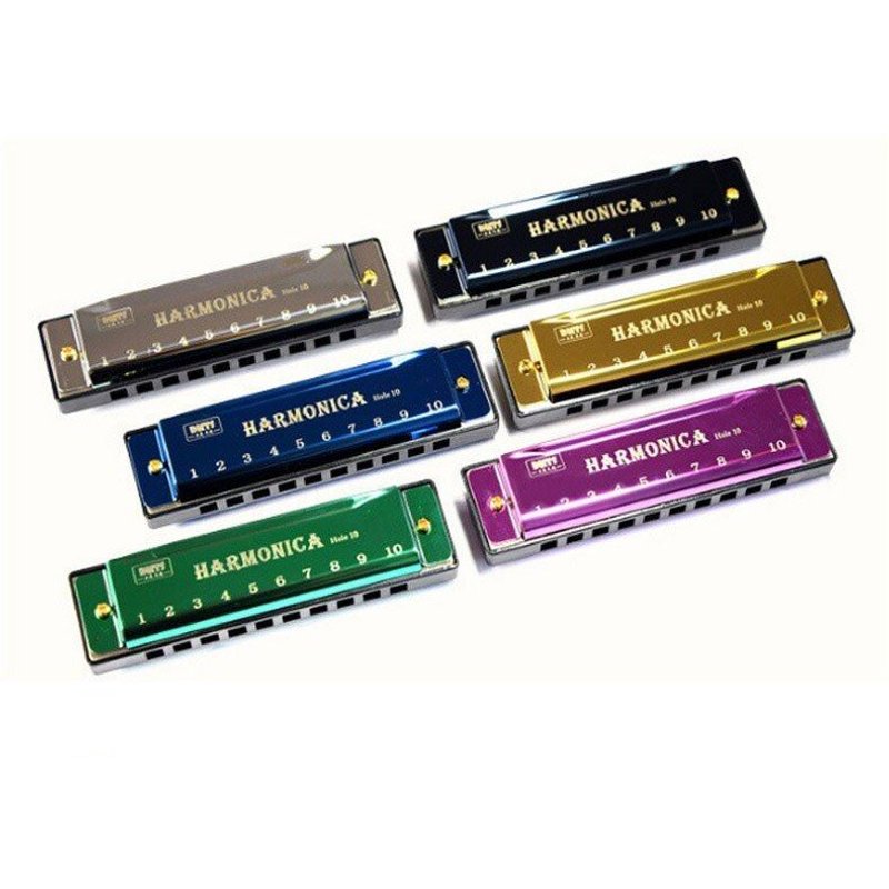 Harmonicas En Titane Et Cuivre, 10 Trous, 20 Tons, Clé Bleue, Musique Jazz, Jouets Éducatifs Pour Enfants, 1 Pièce