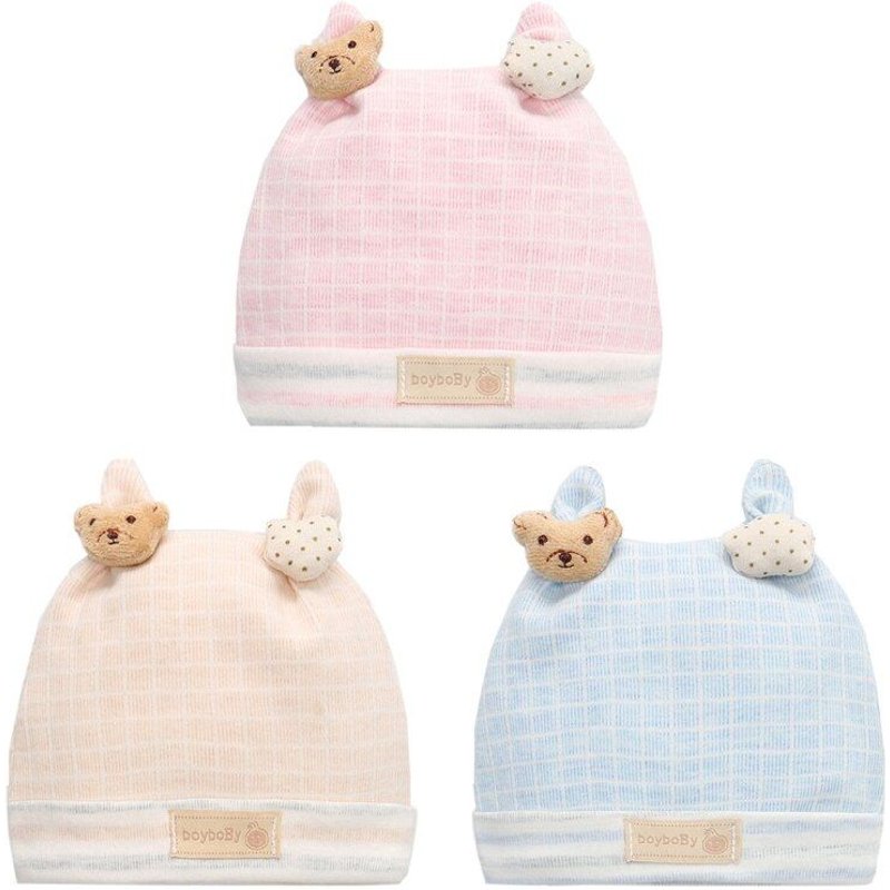 Chapeau En Coton Pour Bébé De 0 À 3 Mois, Bonnet Chaud Avec Dessin Animé Ours Étoiles, Mignon Pour Garçons Et Filles, H3cd