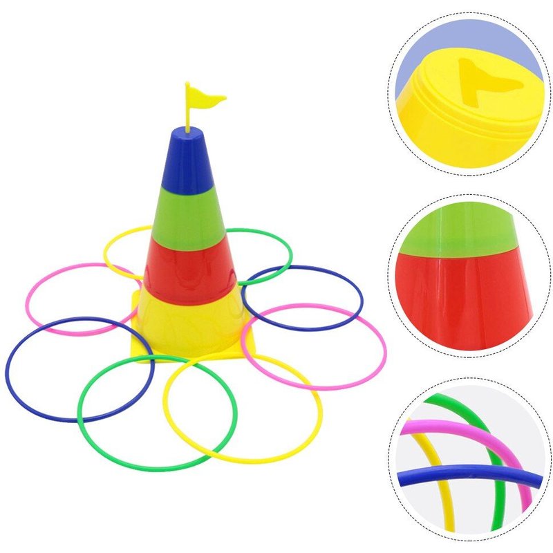 Jeu De Lancer D'anneaux En Plastique, Jeu Éducatif Pour Enfants, 1 Ensemble