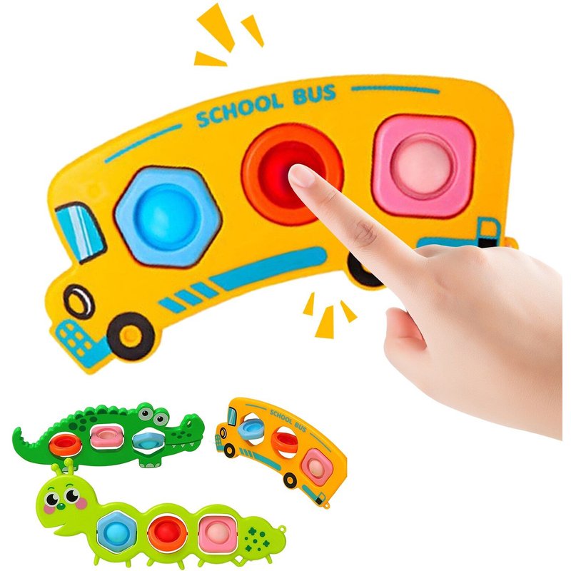 Ensemble De Jouets Sensoriels Montessori Pour Enfants, 3 Pièces, Amusant, Pour Bébé, Bus Scolaire, Anti-Stress, Sûr À Utiliser, Mignon, Crocodile