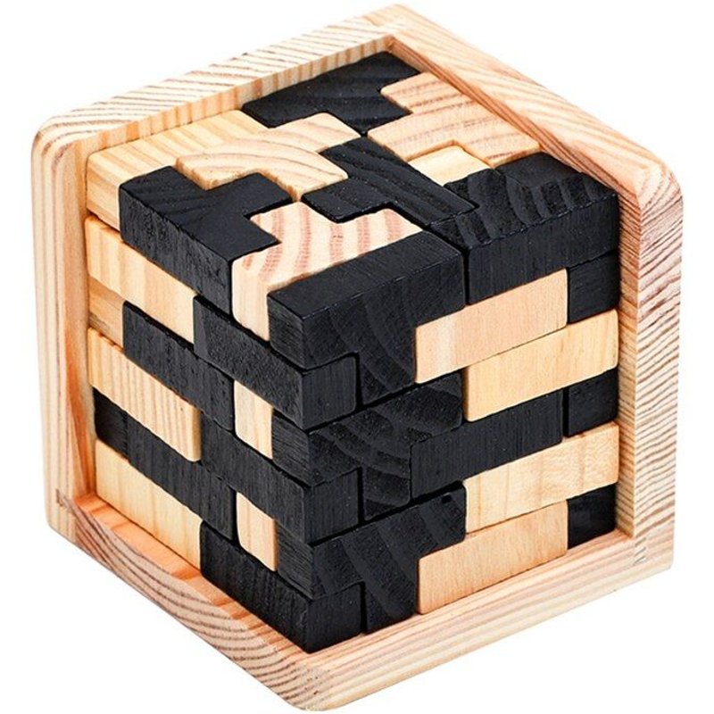 Casse-Cerveau En Bois 3d, Casse-TĂȘte Ăducatif, Cube En Forme De T, Jeux Pour Adolescents