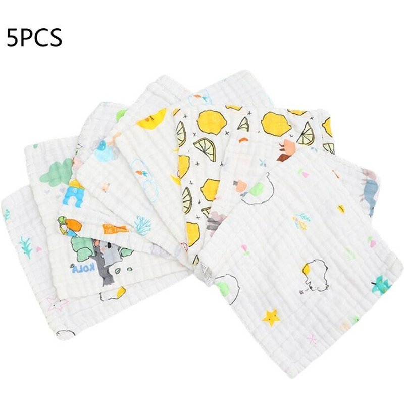 Lot De 5 Débarbouillettes En Mousseline Pour Bébé, 30x30cm, Coton Biologique Naturel, Super Doux, Réutilisables Pour Nouveau-Né
