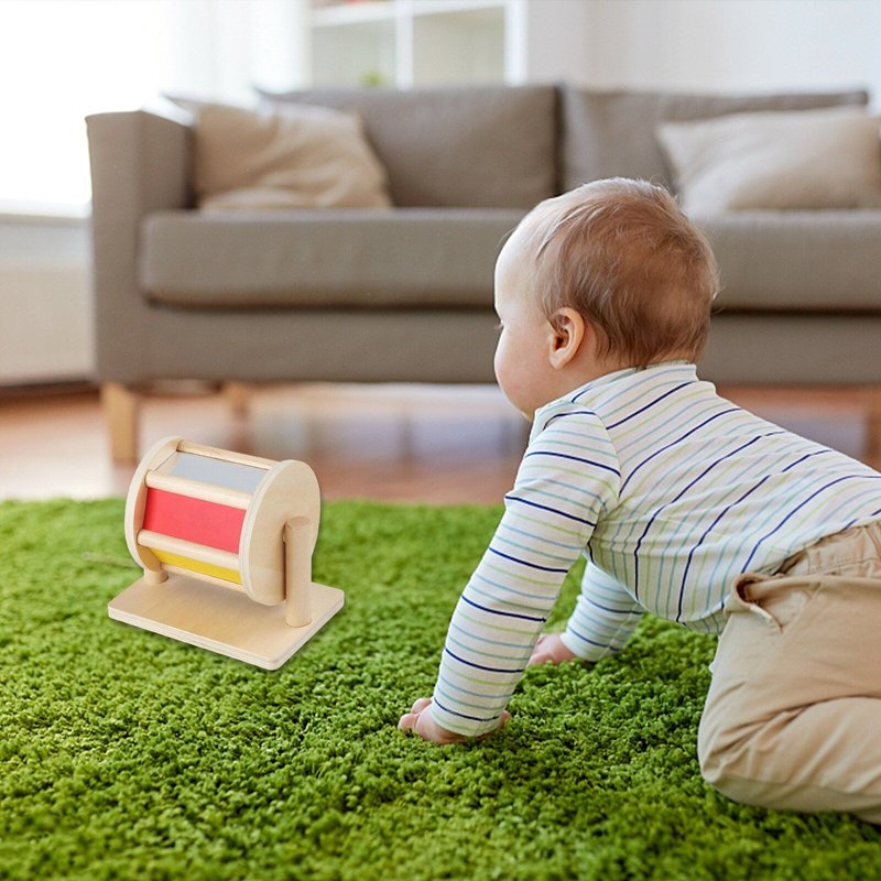 Jouets Montessori Pour Bébés De 6 À 12 Mois, Rouleau En Bois, Tambour Arc-En-Ciel, Jouet Éducatif Précoce Pour Garçons Et Filles