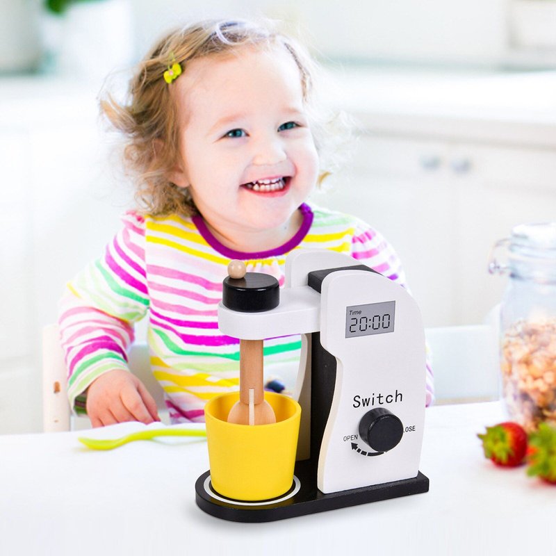 Ensemble De Mélangeur De Cuisine En Bois, Accessoires De Cuisine Pratiques, Jouet Avec Grille-Pain Et Agitateur, Jeu De Rôle De Cuisine Pour Les Tout-Petits, Garçons Et Filles