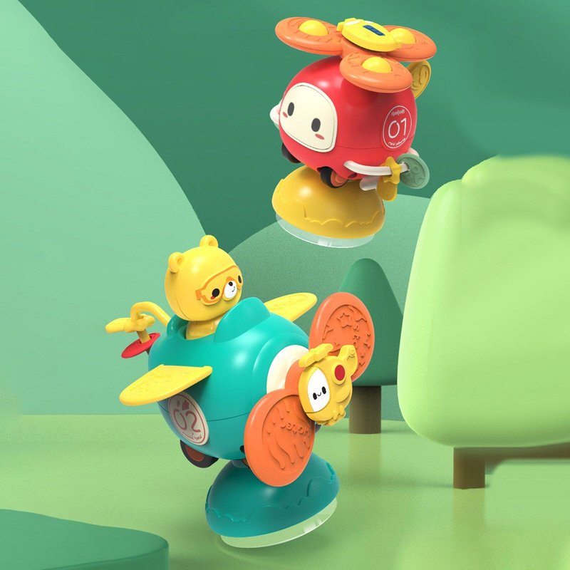 Toupies Avec Aspiration Ventouse Toupie Jouet Bébé Bain Jouet Avion-Style Rotation Ventouse Supérieure Détachable L'apprenant Jouets Pour