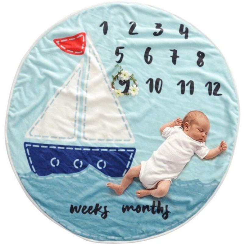 Tapis De Fond Pour Photographie De Bébé En Flanelle, Couverture Pour Séance Photo Mensuelle, Pour Nouveau-Né