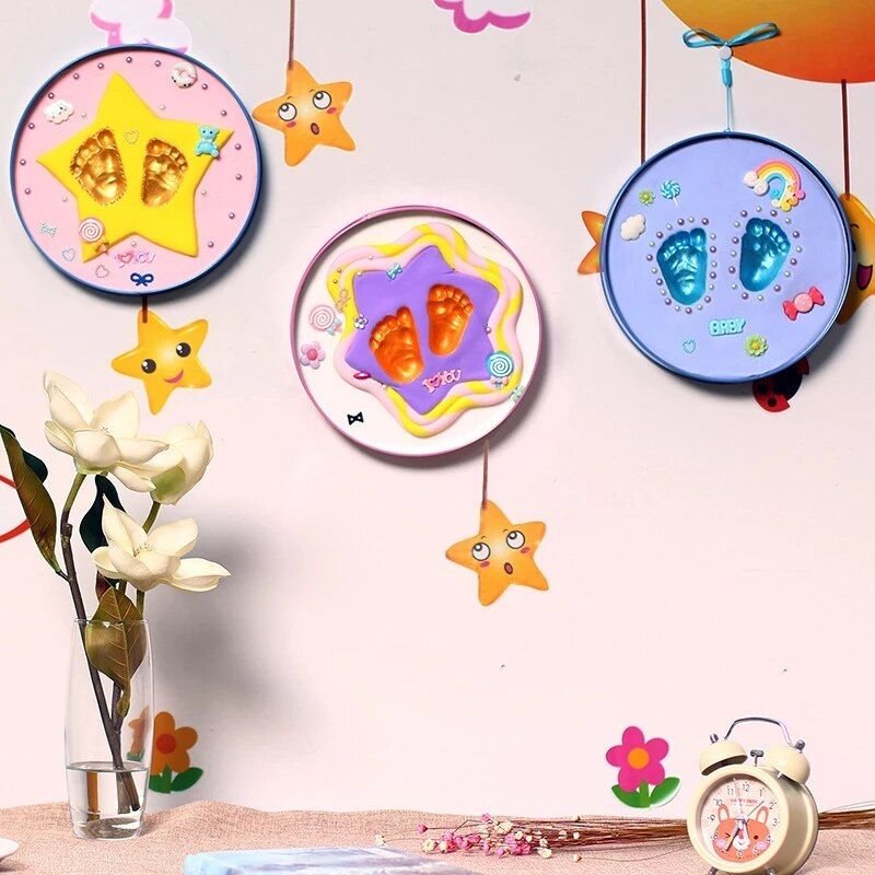 Kit D'empreinte Main Et Pied De Bébé, Cadeau Pour Nouveau-Né, Jouets De Moulage, Souvenir, Séchage À L'air, Argile Douce