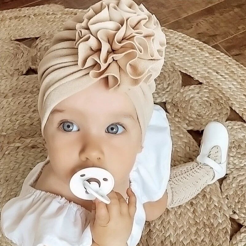 Chapeau À Fleurs En Coton Doux Pour Bébé Fille, Joli Turban Pour Nouveau-Né, Couvre-Chef Pour Enfant