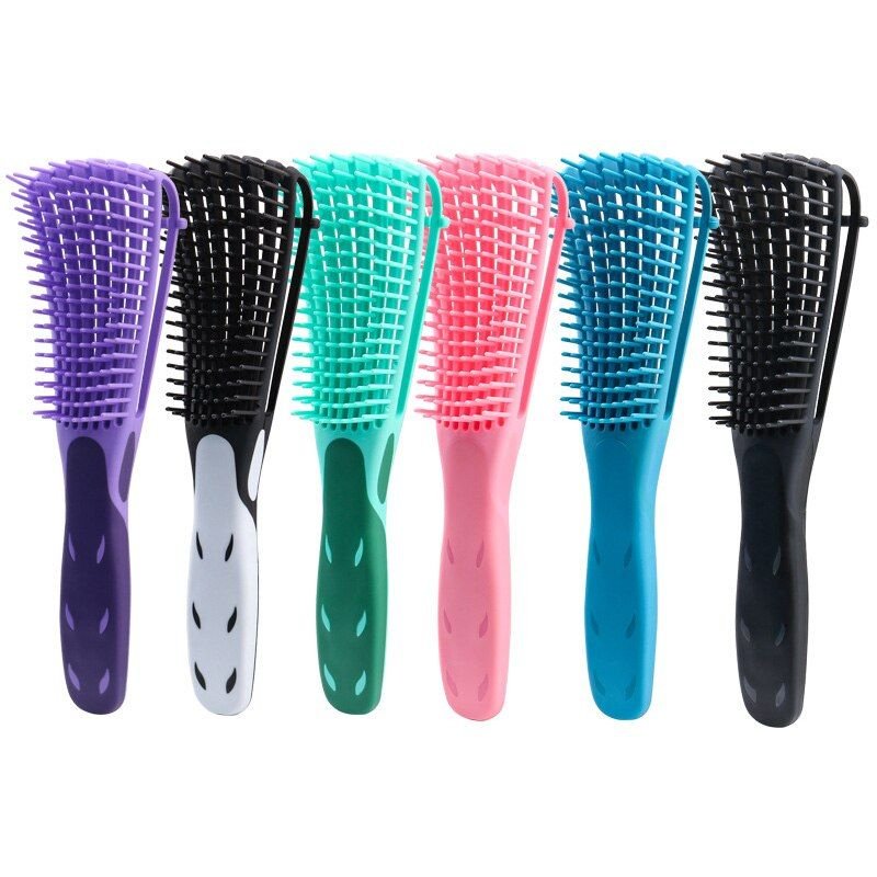 Brosse De Massage Du Cuir Chevelu, Accessoires De Salle De Bain Multifonctions, Peigne Poulpe, 1 Pièce, Caoutchouc Antidérapant, Brosse À Cheveux Multicolore, Démêlant