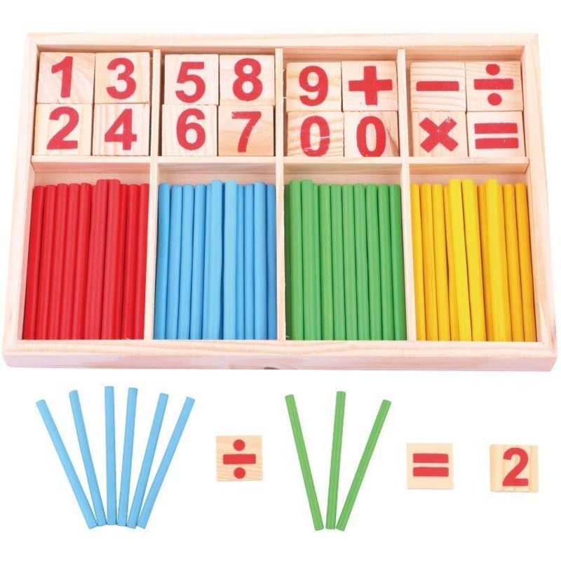 Bâtons De Barre De Comptage En Bois, Boîte D'apprentissage Numérique Pour Enfants, Jeu De Calcul De Maths Et D'arithmétique, Jouets Éducatifs Pour Enfants, Outil 2021