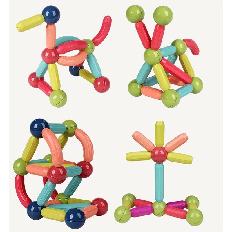 Blocs De Construction Magnétiques Montessori Pour Enfants, Jeu De Construction De Bâtons Magnétiques, Jouets Éducatifs Pour Enfants, Cadeaux