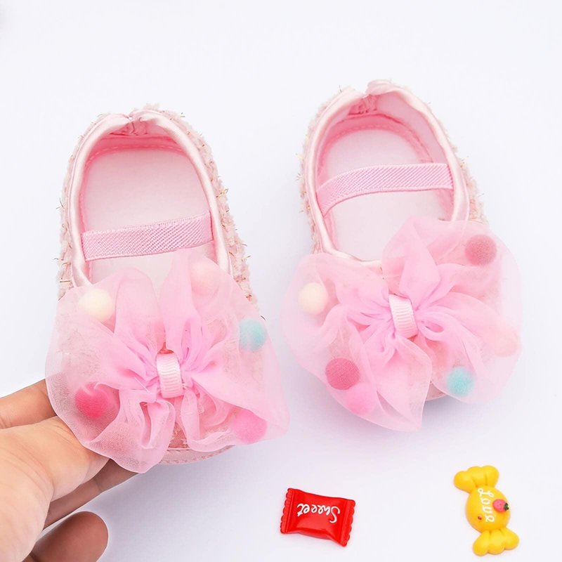 Chaussures En Dentelle Pour Nouveau-Né, Antidérapantes, Mignonnes, Pour Les Premiers Pas Des Bébés Filles