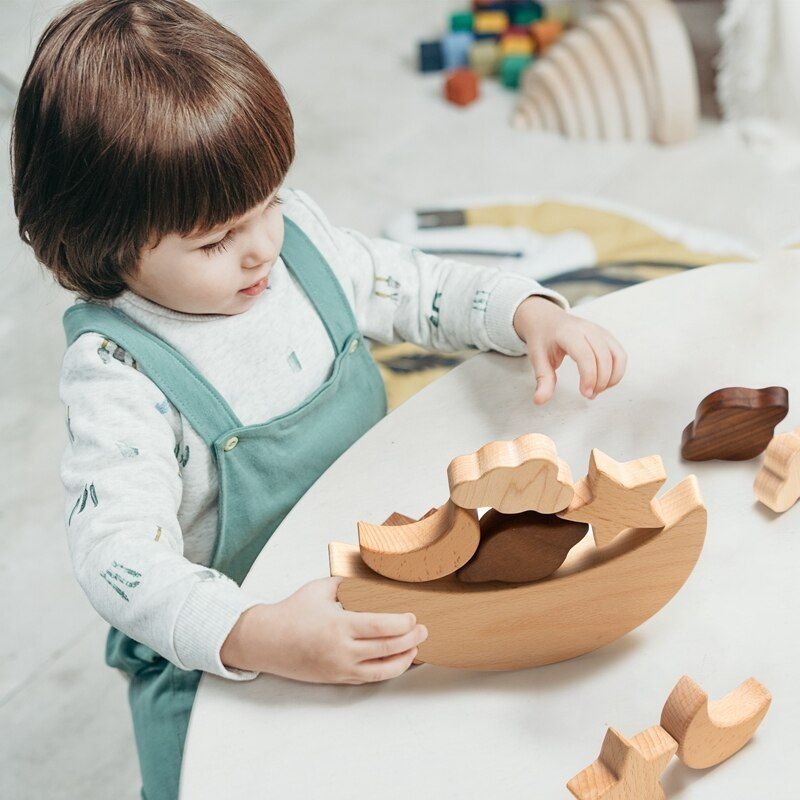 Jouets Éducatifs Montessori En Bois, Blocs D'équilibre Pour Bébé, Blocs De Maths Numériques, 9 Pièces/1 Ensemble