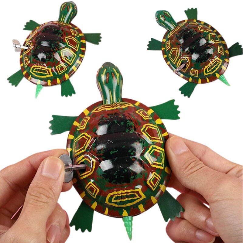 Jouet Classique En Forme De Tortue Pour Enfant, 1 Pièce, Jouet Rétro Éducatif, Vintage, En Fer-Blanc, Mécanique À Remonter, Pour Garçon Et Fille