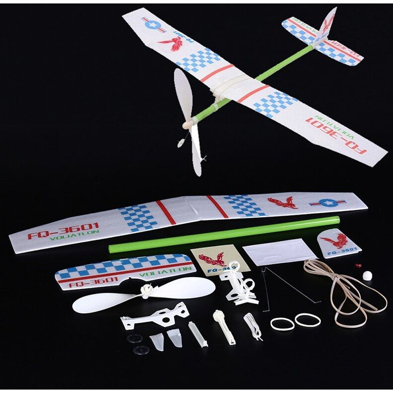 Avion Planeur Avec Bande De Caoutchouc, Modèle De Compétition, Jouet Éducatif, Cadeau De Noël Pour Enfants