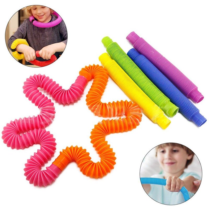 Jouet Magique Et Créatif Pour Enfant, 1 Pièce, Cercle Coloré, Jouets Amusants, Bobine De Tube Pop En Plastique Pliable, Éducatif Pour Le Développement Des Enfants