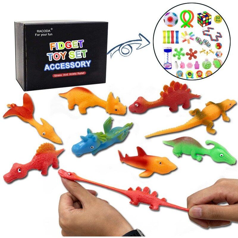 Slingshot De Dinosaure Anti-Stress, 10 Pièces, Jouet Enchevêtré, Doigt Volant Élastique, Jouets Collants, Décompression, Nouveau Zll