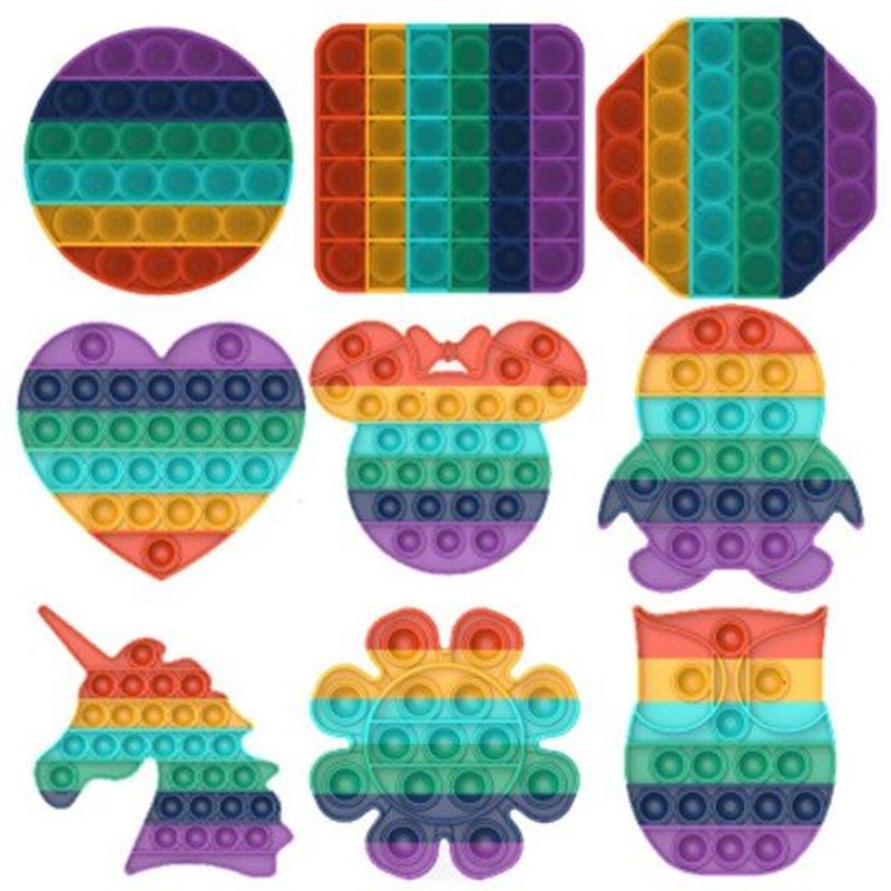 Anti-Stress Sensoriel En Silicone, Jouet À Pression, Anti-Stress, Amusant, Autisme, Jouets Éducatifs Arc-En-Ciel
