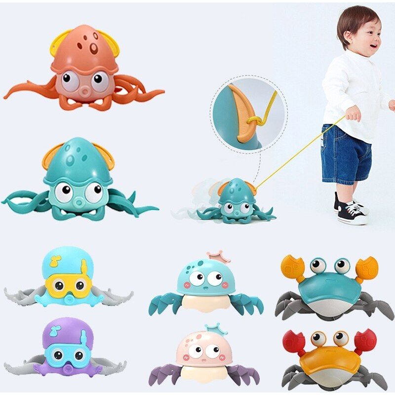 Jouets De Bain Pour Bébé, Dessin Animé, Grand Crabe, Poulpe, Apprendre À Marcher, Baignoire, Horloge, Jouet Classique Pour Enfants