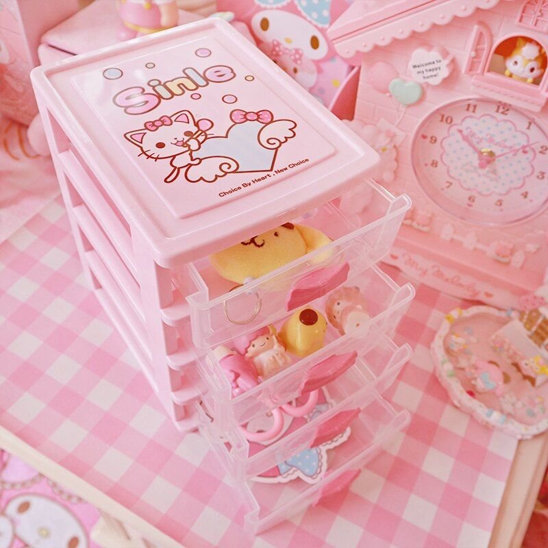 Boîte De Rangement De Bureau À 4 Niveaux, Support D'articles Divers À Tiroir, Boîte De Rangement Transparente Pour Cosmétiques Maquillage Bijoux