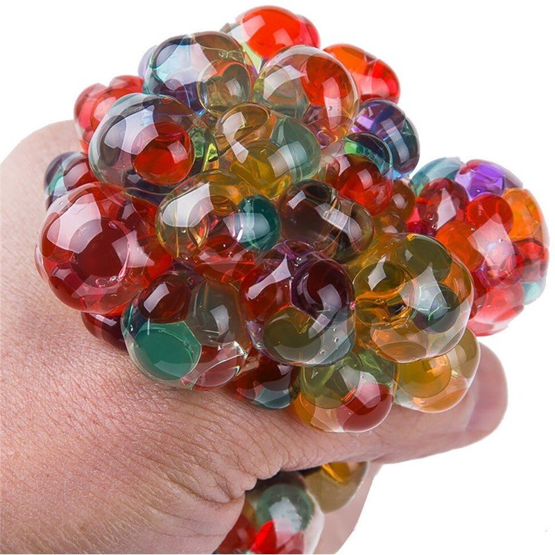 Balle En Maille Arc-En-Ciel Pour Enfant, Jouet Anti-Stress, Brillant, À Presser, En Forme De Raisin, Soulagement De L'anxiété, Cadeau Idéal, 2022