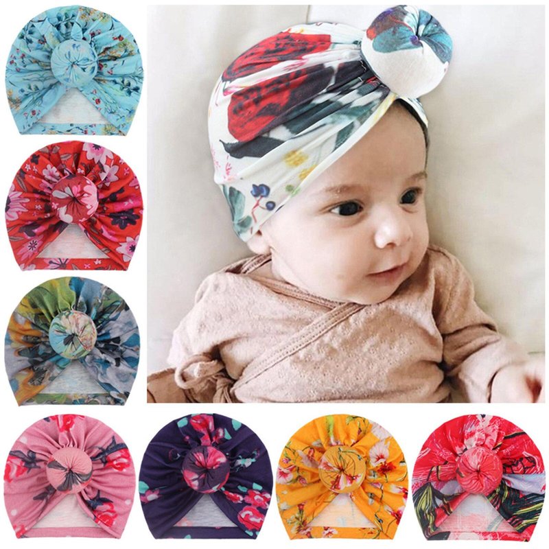 Accessoires Pour Filles, Bandeau Pour Nouveau-Né, Chapeau Imprimé À Fleurs, À La Mode, Capuche Chaude, Pneu, 1 Pièce, # K4