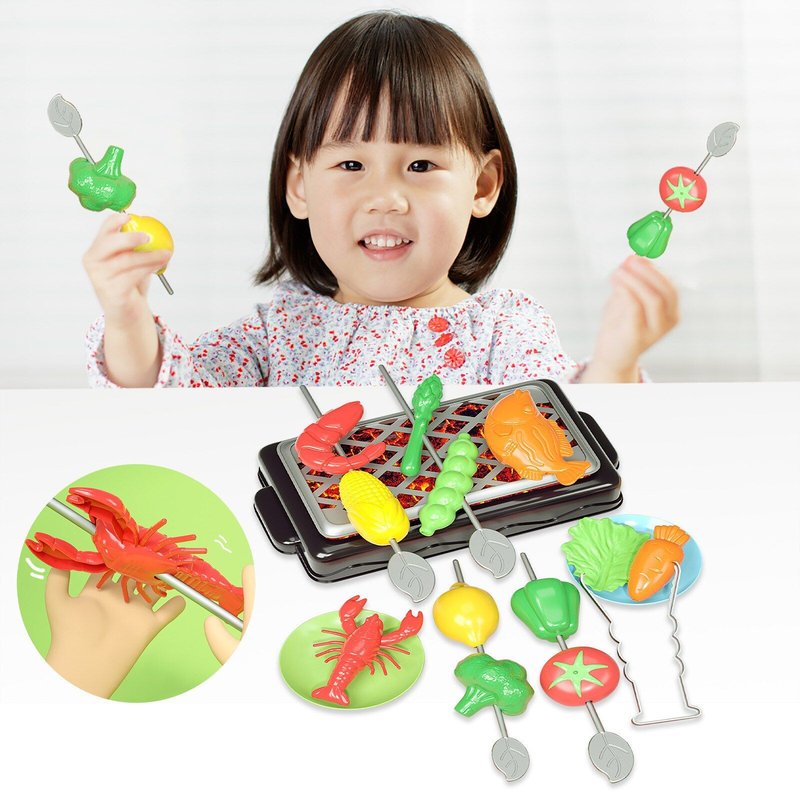 Ensemble De Jouets De Barbecue Pour Enfants, Maison De Jeu, Cuisine Pour Bébé, Mini Grill, Simulation De Grillades Alimentaires, Figurines Miniatures, Décor