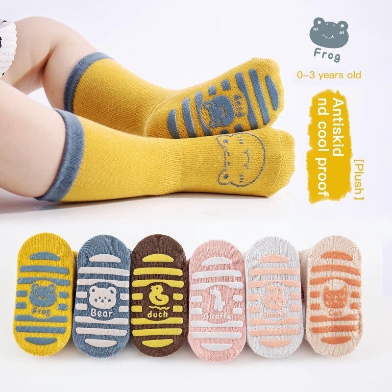 Chaussettes De Sol Pour Bébé De 1 À 3 Ans, Chaussettes Souples Et Antidérapantes Avec Dessin Animé, Chaussures De Jardin, Pantoufles De Sol Pour Enfants En Bas Âge, Printemps Automne