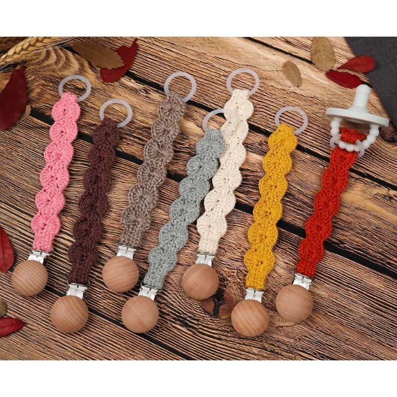 Attache-Tétine En Coton Pour Bébé, Chaîne De Sucette Pour Nouveau-Né, Tétine De Dentition, À Mâcher, Clips Factices Faits À La Main