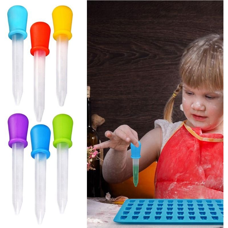 Pipette Compte-Gouttes En Silicone Pour Bébé, 6 Pièces, Distributeur De Médicaments, Dispositif Pour Enfant, Ustensiles Pour Aliments Liquides, 5ml