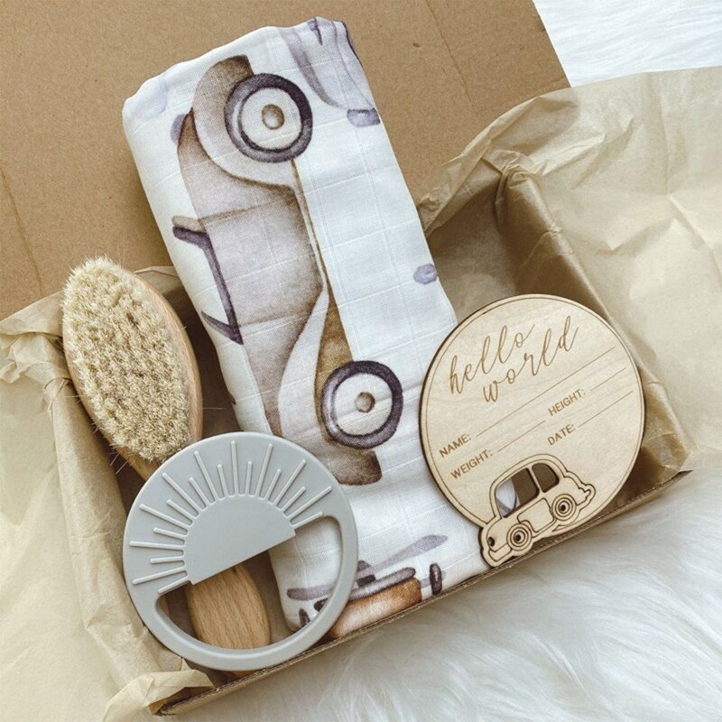 Coffret Cadeau De Bienvenue Pour Nouveau-Né, Coffret Cadeau Unisexe Pour Garçon Et Fille, Couverture Et Peigne, Kit Qx2d