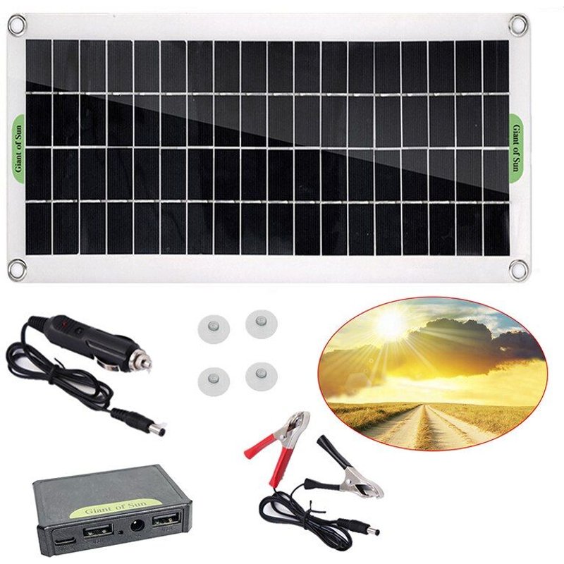 Kit de panneaux solaires portables 12V 80W, chargeur USB, système solaire, contrôleur, pour Camping, randonnée, téléphone, voiture, Camping-Car