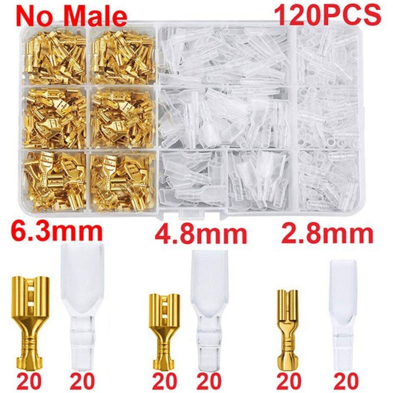 Connecteur enroulé de fil électrique, Kit assorti, manchon de bornes à sertir, 2.8mm 4.8mm 6.3mm isolé femelle
