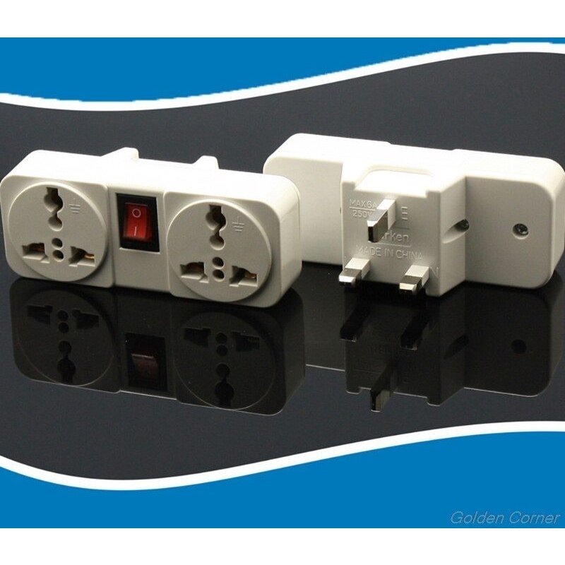 Adaptateur mural universel 250V 10a, prise Portable Ă 2 voies avec interrupteur marche/arrĂȘt M25 21