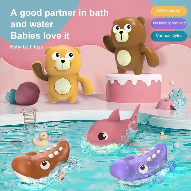 Jouets De Bain À Enrouler Pour Enfants, Salle De Bain Pour Bébés, Natation, Dessin Animé, Mignon, Jeu D'eau, Horloge