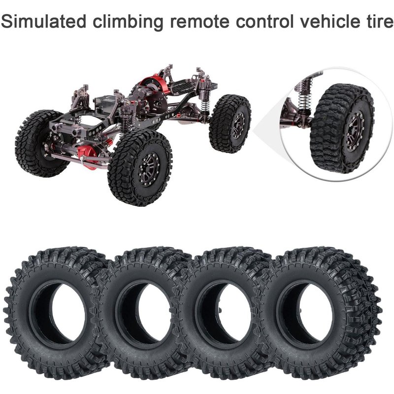 Pneus En Caoutchouc 1:24 Pour Voitures Rc, 4 Pièces, Pour Scx24 Axi00002 / Scx24 Axi00001 / Scx24 Axi90081/Miniz