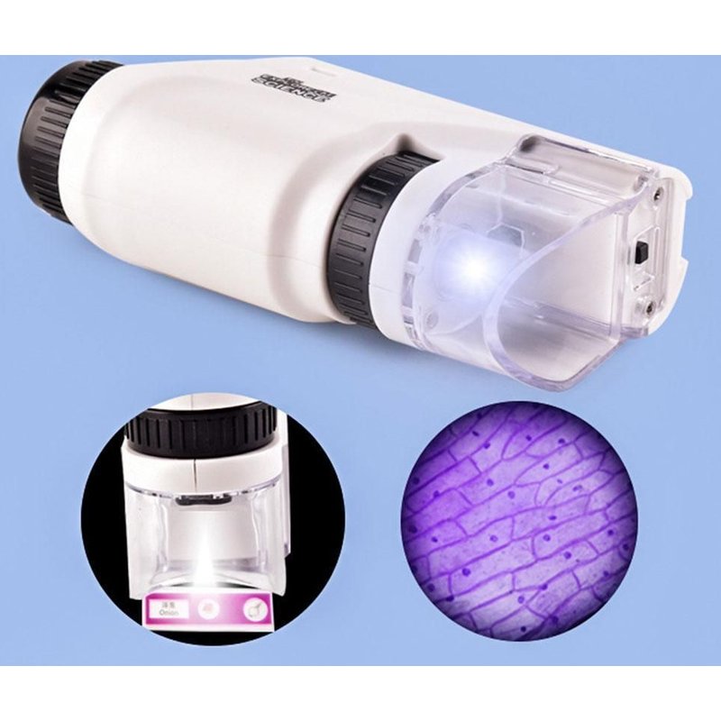 Mini Microscope Scientifique De Poche Pour Enfants, Kit De Jouets Éducatifs Avec Lumière Led, Tige D'extérieur Pour Enfants, 60-120x