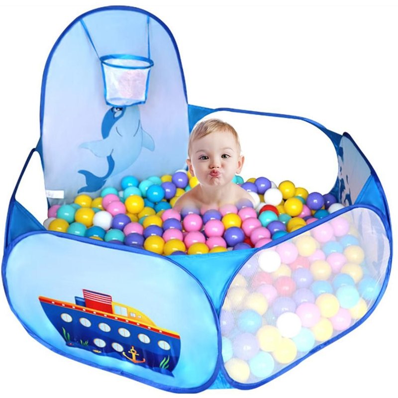 Tente De Jeu Pliable Et Lavable Pour Enfants, Motif Dauphin, Dessin Animé, Extérieur, Fosse À Balles Pour Bébé, Jouet Piscine, Hexagone, Océan, Maison