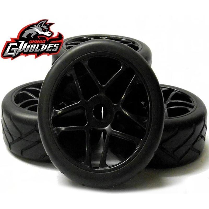 4 Pc Gwolves 1/8 Rc Buggy Gt Camion Hors-Route Sur-Piste De Course Sur Route Thermofusible Pneu Pneu 17mm Roues Adaptateur Pour 1/8 Rc Voiture Pièces