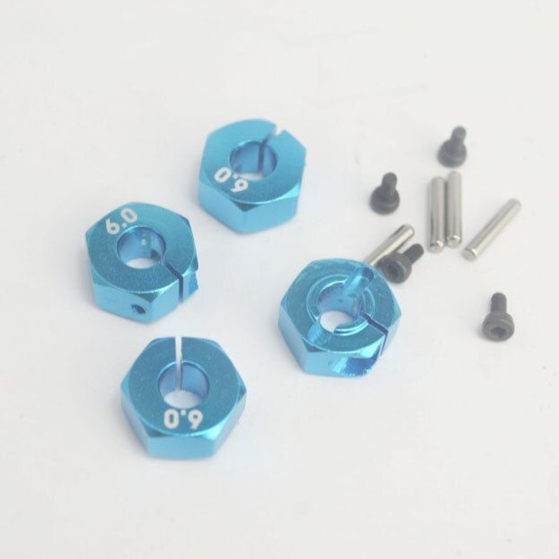 1 Set 4 Pcs Partie De Mise À Niveau 12mm En Alliage D'aluminium Roue Hex Pour 1/10 Hsp Nitro 94107pro Hors-Route Buggy 94102 Voiture Sur La Route