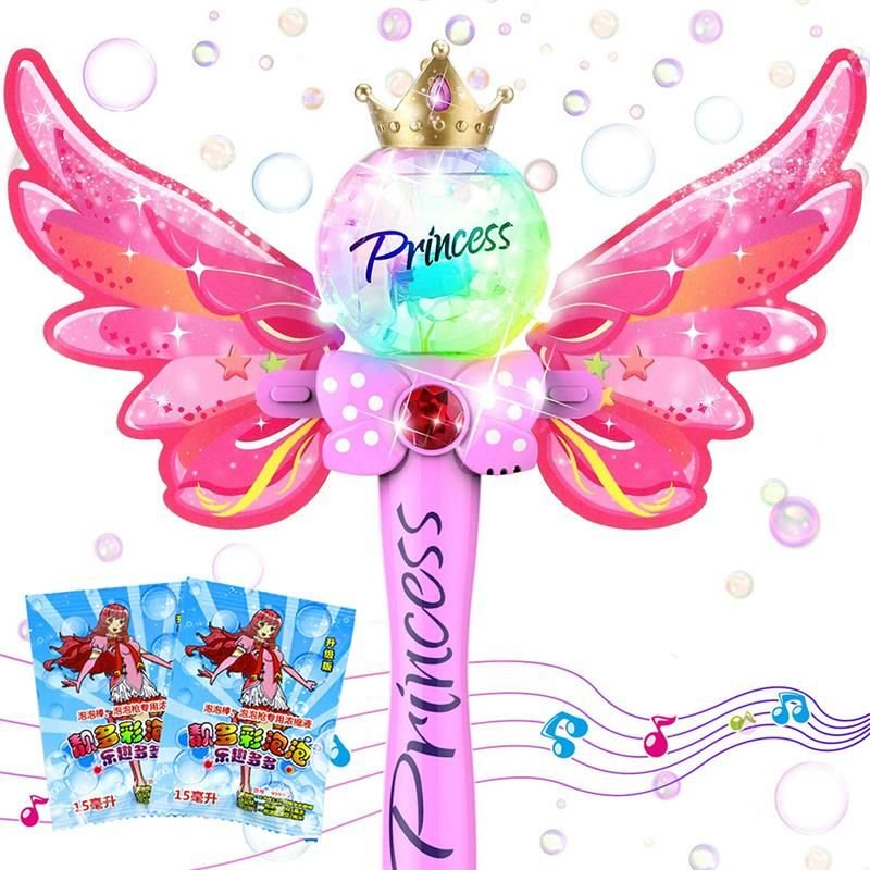 Machine À Bulles Automatique Étanche Pour Fille, Bâton À Bulles Magique, Baguette Magique, Musique Scintillante, Jouet D'extérieur, Cadeau Pour Enfants